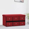 Sklopiva klupa za pohranu boja vina 76x38x38 cm umjetno platno