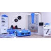 Hanah Home Dečiji krevet - auto 130x60??x235cm Crni