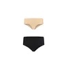 Bye Bra Invisible Panties XL - Nude & Black Seamless 2-Pack Comfort Fit BYE25D