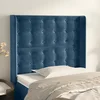 vidaXL Vzglavje z ušesi temno moder 93x16x118/128 cm žamet