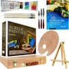 Komplet akrilnih barv Phoenix 18 x 12 ml v lesenem kovčku s stojalom in priborom