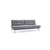 Kavč SPLITBACK SOFA BED s svetlo lesenimi nogicami-Temno siva