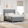 Krevet s opruga kutije Svijetlo siva 200 x 140 cm tkanina