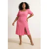 Trendyol Curve Ženska haljina Tbbss23Ah00280, Roze