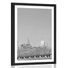 Plakat s paspartujem nebotičniki v New Yorku v črnobeli varianti - 40x60 silver