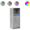 Komoda s LED svjetlima siva boja betona 38x34x100 cm drvena