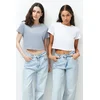 Trendyol Milla ženska majica TWOSS20TS1480, bela-siva