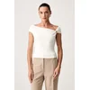 Guess crop top ženski iz liocela