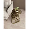 Hanah Home set od 3 pomoćna stola Milas 3, antik / providno staklo
