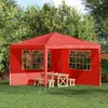 Zid šatora za zabavu 2 pcs 300 x 195 cm Crvena PE i čelik