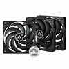 ARCTIC ventilator P12 Slim PWM PST 3-Pack, 120mm, 4pin, PWM, črn