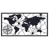 Wallity 891TNL1760 Zidna dekoracija World Map 2, 120x60cm, Crna