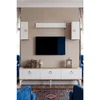 Hanah Home TV komoda Demet, hrast Sapphire / bela