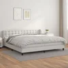 vidaXL Box spring postelja z vzmetnico bela 200x200 cm umetno usnje