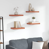 Polica na zidu 4 pcs Crvena 40 x 23,5 x 4 cm Konstruirano drvo