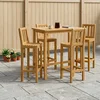 Vanjski bar set 5 pcs Neprerađeno Čvrsto teak drvo
