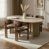 HANAH HOME Set Trpezarijski sto i 4 stolice Meridia 4 Travertine Walnut Brown
