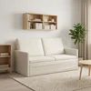 Vidaxl Dvosedenjski kavč Krem 150 x 81 x 82 cm Žamet