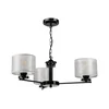 Luster na lancu ROSA 3xE27/60W/230V crna/siva