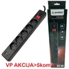 SPG5-B-6(3G1.5)**Gembird produzni kabl sa zastitom 5 uticnica, 5V/3.1A USB-A+C 16A/3500W 1.8m Black