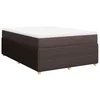 Vidaxl Box spring postelja z vzmetnico temno rjav 140x190 cm blago