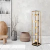 Aberto Design Podna lampa Kafes 13745, 21 x 21 x 102 cm, 250 cm Kabl, E27, Zlatne boje