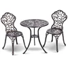 Northix 3-delna bistro garnitura aluminij litega dizajna 60x65 cm črna