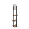Opviq Podna lampa sa 3 police metal/drvo natural black