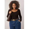 Trendyol Curve Ženska bluza Tbbaw26Af00057, Braon