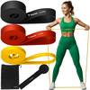 Set elastičnih trakov za vadbo – 3 kosi (6 kg, 15 kg, 30 kg) + kavelj + trening načrt