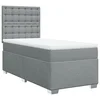 Vidaxl Box spring postelja z vzmetnico svetlo siv 100x200 cm blago