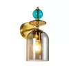 Zidna lampa TROPEA 1xE27/15W/230V zlatna/plava/zadimljena bež/siva