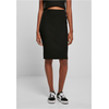 Womens ribbed midi skirt black