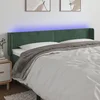 Vidaxl vidaXL Vzglavje postelje z LED diodo temno zeleno 163x16x78/88 cm žametno