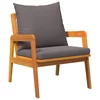 Bistro set s jastukom 3 pcs Smeđa Čvrsto drvo akacije