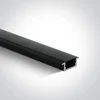 VGRADNI ALUMINIJASTI PROFIL 23x17x9mm ČRNE BARVE S ČRNIM DIFUZORJEM DM7902R/B/B