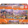 Panoramske puzzle Divje živali Educa 2x100 delov od 6 leta
