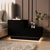 Hanah Home noćni ormarić Kayra, 70 cm, crno drvo