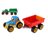Teddies Traktor z vleko iz plastike 53cm prosto gibanje 2 barvi v mreži