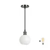 BRILAGI - LED luster na sajli RETRO GLASS 1xE27/60W/230V O 15 cm crna/bela