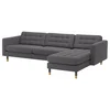 LANDSKRONA Sofa 4-sed, s lenjivcem/Gunnared tamnosiva/drvo