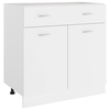 vidaXL Spodnja omarica s predalom bela 80x46x81,5 cm