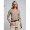 Sinsay - Bluza sa naborima i viskozom - kafa