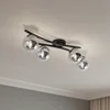EMIBIG LIGHTING Stropna svetilka Opus, dolžina 84 cm, dimno siva/črna, 4-svetlobna. - Dnevna soba/jedilnica - Sodobni - dimno siva, črna - Kovina