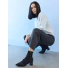 Sinsay - Straight pantalone sa pegla nogavicom i pojasom - tamno siva