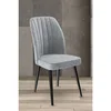 Hanah Home set trpezarijskih stolica Platinum 8 kom, siva tkanina Jerry, crne metalne noge