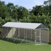 Vanjski kavez za pse s krovom srebrni 2x10x2,5m pocinčani čelik