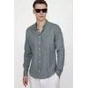 TUDORS Muška košulja dugih rukava, Slim Fit, Siva