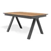 Casa Padrino luxury dining table natural/black 138-236 x 90 x H. 77 cm - Extendable solid wood conference table - Luxury Dining room furniture - Office furniture - Solid wood furniture