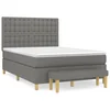Vidaxl Box spring posteljni z vzmetnico temno siv 140x190 cm blago
